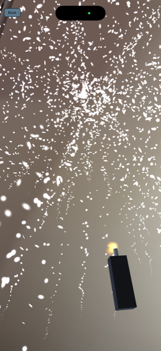 Schermafbeelding van AR-vuurwerk show